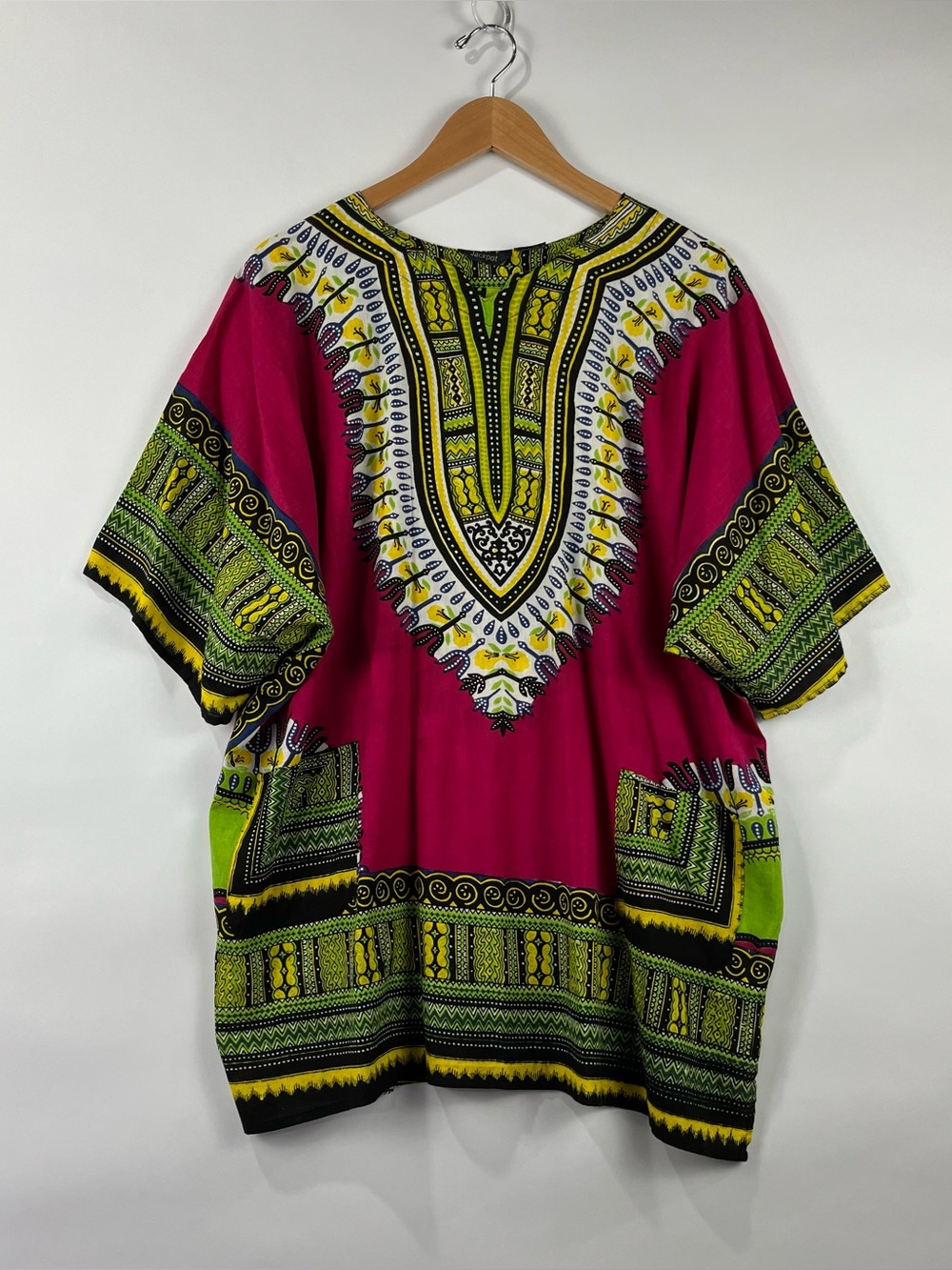 Jackpot 100% Cotton Dashiki Tunic Pockets Made in India Boho One Size